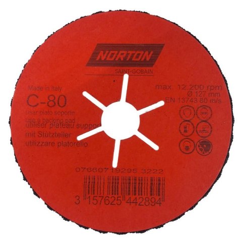 KRĄŻEK PÓŁELASTYCZNY NORTON CP FLEX 127MM P.80 KRĄŻEK PÓŁELASTYCZNY NORTON CP FLEX 127MM P.80