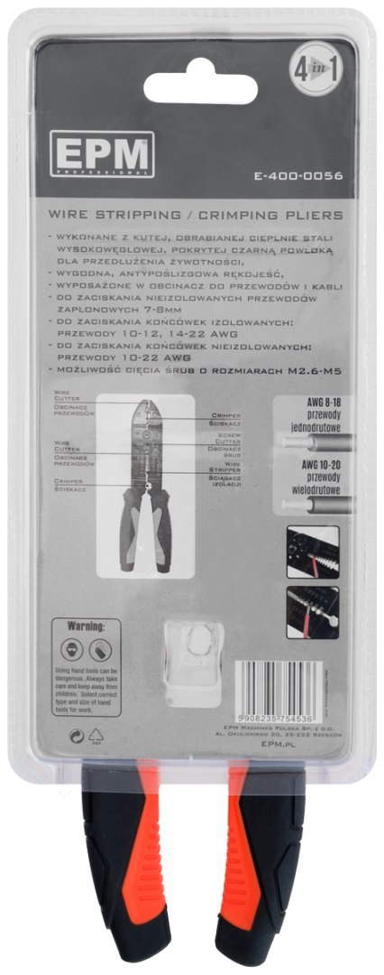 SZCZYPCE ZACISKANIA KONEKTORÓW 4W1 215MM INDUSTRIAL GRADE SZCZYPCE ZACISKANIA KONEKTORÓW 4W1 215MM INDUSTRIAL GRADE