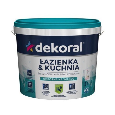EMULSJA AKRYL WEW ŁAZIENKA&KUCHNIA MALEINAK BIAŁY MAT 3L EMULSJA AKRYL WEW ŁAZIENKA&KUCHNIA MALEINAK BIAŁY MAT 3L