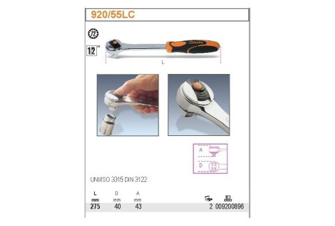 GRZECHOTKA Z MECHANIZMEM ZAPADKOWYM 1/2'' 275MM GRZECHOTKA Z MECHANIZMEM ZAPADKOWYM 1/2'' 275MM