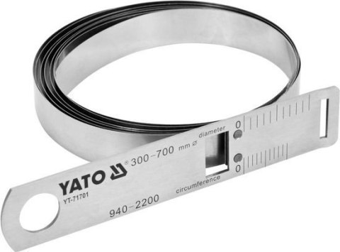 TAŚMA DO POMIARU ŚREDNICY I OBWODU 940-2200/0,1MM NIERDZEWNA TAŚMA DO POMIARU ŚREDNICY I OBWODU 940-2200/0,1MM NIERDZEWNA