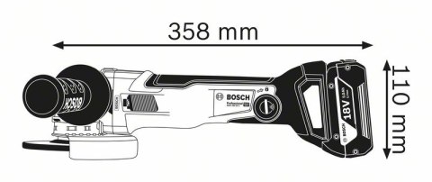 SZLIFIERKA KĄTOWA AKUMULATOROWA 125MM GWX 18-10C X-LOCK 0*AH