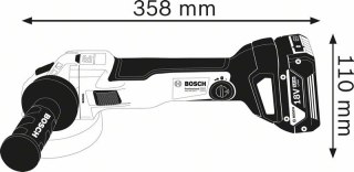 SZLIFIERKA KĄTOWA AKUMULATOROWA 125MM GWS 18V-10 C 0*AH