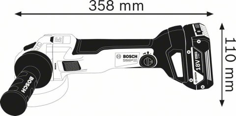 SZLIFIERKA KĄTOWA AKUMULATOROWA 125MM GWS 18V-10 C 0*AH