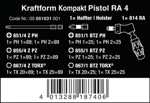 ZESTAW NARZĘDZI WKRĘTAKOWYCH KRAFTFORM KOMPAKT, 13SZT. ZESTAW NARZĘDZI WKRĘTAKOWYCH KRAFTFORM KOMPAKT, 13SZT.