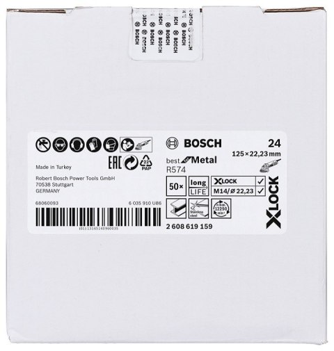 KRĄŻEK FIBROWY X-LOCK R574 GR. 24 125MM