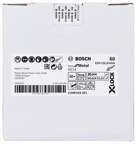KRĄŻEK FIBROWY X-LOCK R574 GR. 60 125MM