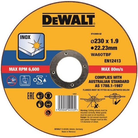 TARCZA DO CIĘCIA STALI NIERDZEWNEJ 230*2MM TARCZA DO CIĘCIA STALI NIERDZEWNEJ 230*2MM