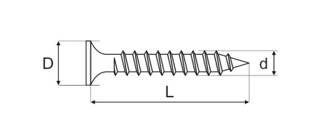 WKRĘT DO DREWNA OCYNK ŻÓŁTY 5.0*25MM WKRĘT DO DREWNA OCYNK ŻÓŁTY 5.0*25MM