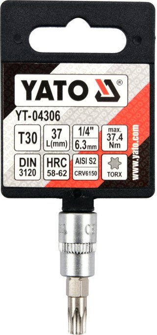 KLUCZ TRZPIENIOWY TORX 1/4'' T30 37MM