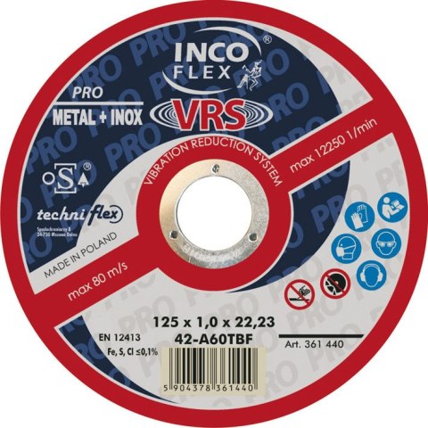 TARCZA WYPUKŁA T27 125*1.6*22 A46TBF-VRS TARCZA WYPUKŁA T27 125*1.6*22 A46TBF-VRS