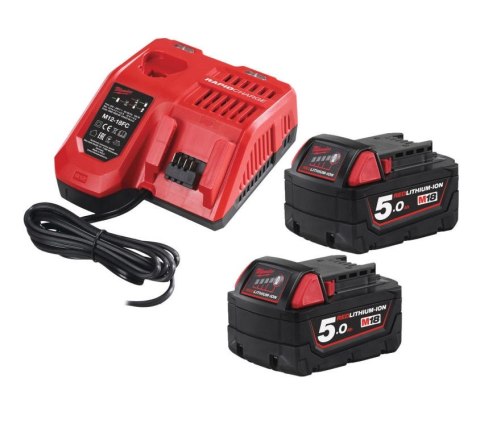 ZESTAW AKUMULATORÓW M18 2*5.0AH + ŁADOWARKA M18 NRG-502 ZESTAW AKUMULATORÓW M18 2*5.0AH + ŁADOWARKA M18 NRG-502