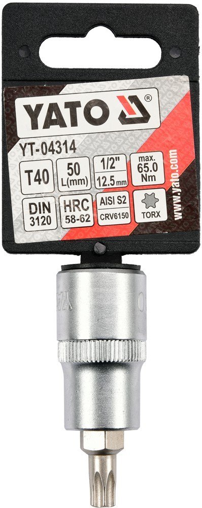 KLUCZ TRZPIENIOWY TORX 1/2'' T40 55MM KLUCZ TRZPIENIOWY TORX 1/2'' T40 55MM