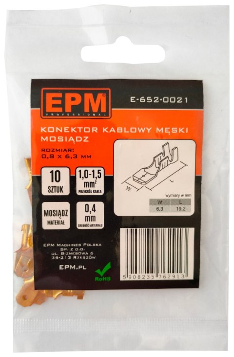 KOŃCÓWKA WSUWANA 1-1.5MM 0.8-6.35 10 SZTUK KOŃCÓWKA WSUWANA 1-1.5MM 0.8-6.35 10 SZTUK