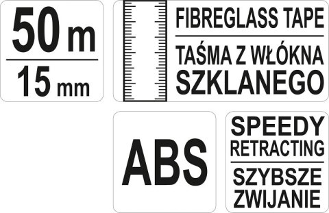 MIARA STALOWA GEODEZYJNA 50M Z WŁÓKNA SZKLANEGO MIARA STALOWA GEODEZYJNA 50M Z WŁÓKNA SZKLANEGO