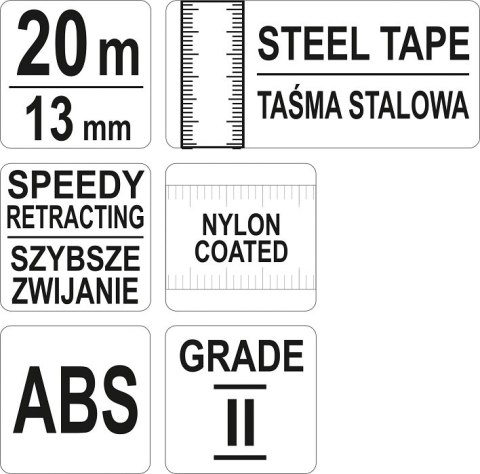 TAŚMA MIERNICZA STALOWA 20M TAŚMA MIERNICZA STALOWA 20M