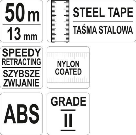 TAŚMA MIERNICZA STALOWA 50M TAŚMA MIERNICZA STALOWA 50M