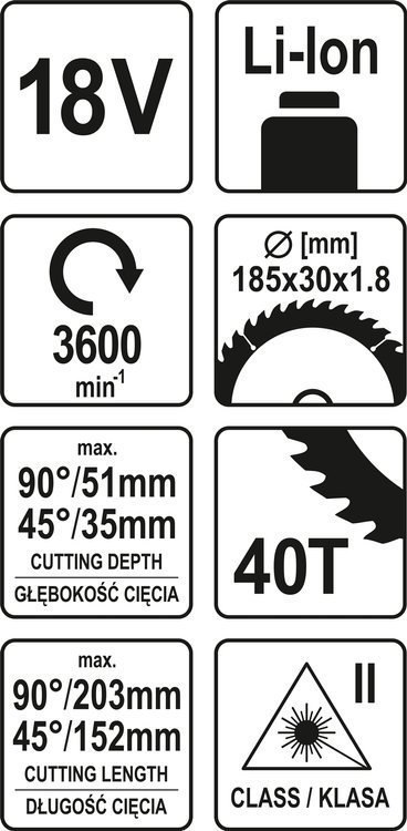 UKOŚNICA 185MM 18V, BEZ AKUMULATORA UKOŚNICA 185MM 18V, BEZ AKUMULATORA