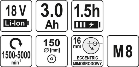 POLERKA MIMOŚRODOWA BEZSZCZOTKOWA 18V POLERKA MIMOŚRODOWA BEZSZCZOTKOWA 18V