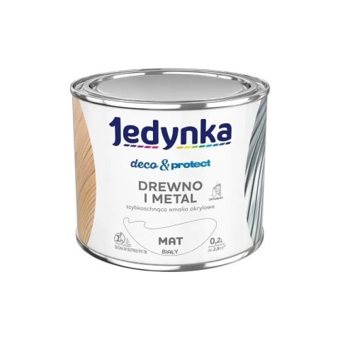 JEDYNKA DECO&PROTECT DREWNO I METAL MAT BIAŁY 0,2L JEDYNKA DECO&PROTECT DREWNO I METAL MAT BIAŁY 0,2L