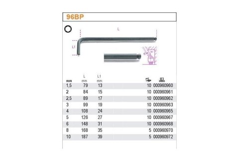 KLUCZ TRZPIENIOWY KULISTY 2.5MM KLUCZ TRZPIENIOWY KULISTY 2.5MM