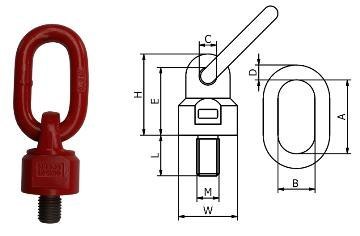 ŚRUBA Z UCHEM OBROTOWO UCHYLNYM WSI M30*35MM 5.3T ŚRUBA Z UCHEM OBROTOWO UCHYLNYM WSI M30*35MM 5.3T