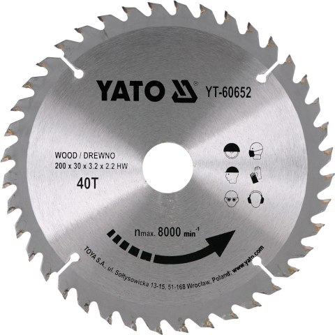 TARCZA WIDIOWA DO DREWNA 200*40T*30MM TARCZA WIDIOWA DO DREWNA 200*40T*30MM