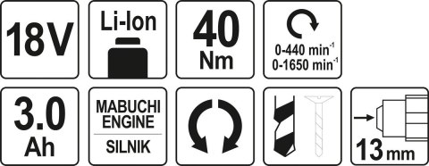 WIERTARKO-WKRĘTARKA 18V, 2 AKUMULATORY WIERTARKO-WKRĘTARKA 18V, 2 AKUMULATORY