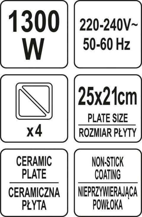 OPIEKACZ 1300W, CERAMICZNA PŁYTA OPIEKACZ 1300W, CERAMICZNA PŁYTA