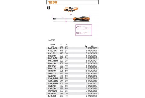 WKRĘTAK PŁASKI BETAGRIP 2.5*100MM WKRĘTAK PŁASKI BETAGRIP 2.5*100MM
