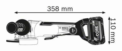 SZLIFIERKA KĄTOWA AKUMULATOROWA 125MM GWX 18V-10SC 2*8.0AH