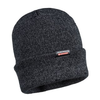 CZAPKA OCIEPLANA ODBLASKOWA CZARNA B026
