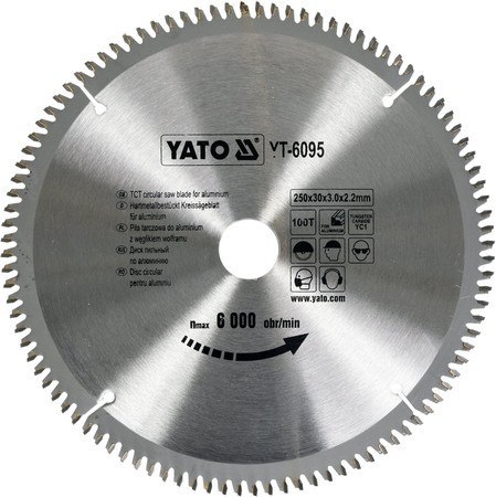 TARCZA WIDIOWA DO ALUMINIUM 250*30MM 100 ZĘBÓW TARCZA WIDIOWA DO ALUMINIUM 250*30MM 100 ZĘBÓW