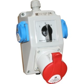 ZESTAW INSTALACYJNY Z GNIAZDEM IP44 32A 3P+N+PE 2*2P+PE