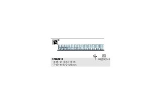 KOMPLET NASADEK 1/2'' 10-22MM,METALOWA SZYNA, 13 SZT.