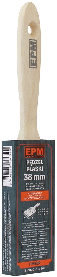 PĘDZEL ANGIELSKI PŁASKI TIMBER 38MM 1.5'' PĘDZEL ANGIELSKI PŁASKI TIMBER 38MM 1.5''