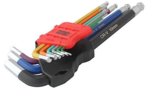 KOMPLET KLUCZY IMBUSOWYCH Z KULKĄ RED LINE 9 SZT KOMPLET KLUCZY IMBUSOWYCH Z KULKĄ RED LINE 9 SZT