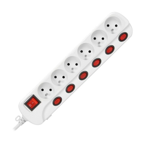 LISTWA ZASILAJĄCA 'MULTISWITCH', 6X2P+Z, KABEL 3X1,0M BIAŁY LISTWA ZASILAJĄCA 'MULTISWITCH', 6X2P+Z, KABEL 3X1,0M BIAŁY