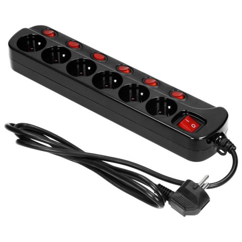 LISTWA ZASILAJĄCA 'MULTISWITCH', 6X2P+Z, KABEL 3X1,0M CZARNY LISTWA ZASILAJĄCA 'MULTISWITCH', 6X2P+Z, KABEL 3X1,0M CZARNY