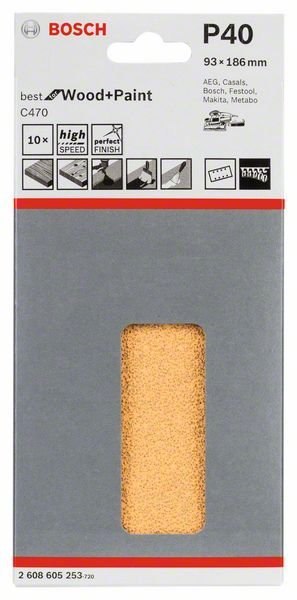 ARKUSZE ŚCIERNE 93*185MM G40 10PC ARKUSZE ŚCIERNE 93*185MM G40 10PC