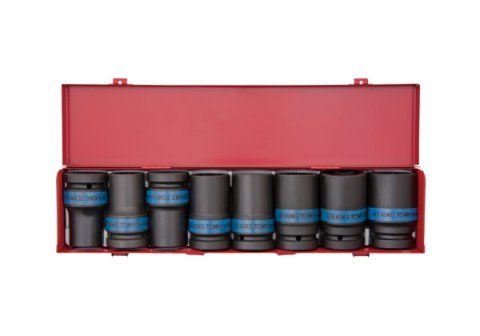 KPL.NASADEK UDAROWYCH 1'' 8CZ.DŁUGIE 6-KĄTNE 24-41MM, KASETA KPL.NASADEK UDAROWYCH 1'' 8CZ.DŁUGIE 6-KĄTNE 24-41MM, KASETA