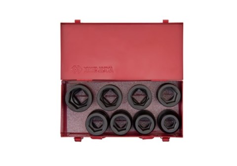 KPL.NASADEK UDAROWYCH 1'' 8CZ.KRÓTKIE 6-KĄTNE 24-41MM,KASETA KPL.NASADEK UDAROWYCH 1'' 8CZ.KRÓTKIE 6-KĄTNE 24-41MM,KASETA