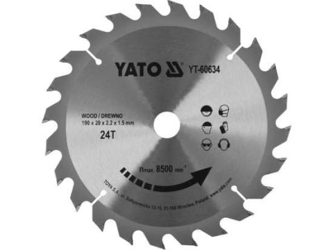 TARCZA WIDIOWA DO DREWNA 190-24TX 20MM TARCZA WIDIOWA DO DREWNA 190-24TX 20MM